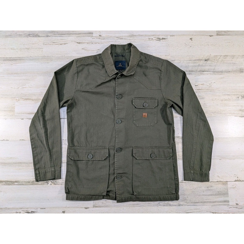 Roark Jacket Mens Medium Green Herringbone Twill Military Field